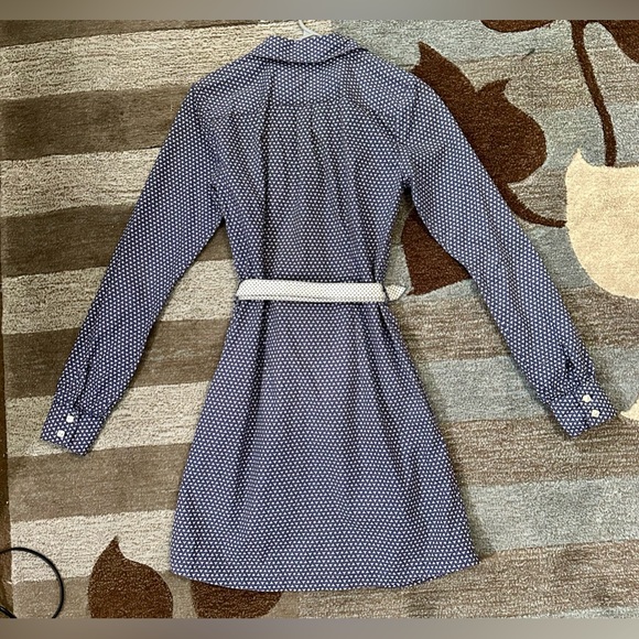 Original Penguin Long Sleeve Contrasting Pattern Belted Button Front Shirt Dress - Picture 2 of 6